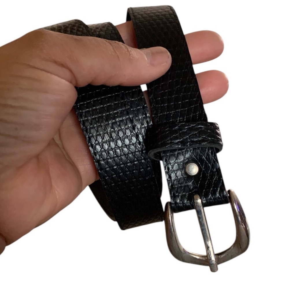 Black Textured Men's Belt